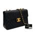 VINTAGE CHANEL MAXI MATELASSE 34 CHAIN SHOULDER BAG BLACK LAMB SKIN GOLD HARDWARE 90323455
