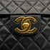 VINTAGE CHANEL MAXI MATELASSE 34 CHAIN SHOULDER BAG BLACK LAMB SKIN GOLD HARDWARE 90323980