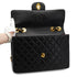VINTAGE CHANEL MAXI MATELASSE 34 CHAIN SHOULDER BAG BLACK LAMB SKIN GOLD HARDWARE 90331859