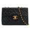 VINTAGE CHANEL MAXI MATELASSE 34 CHAIN SHOULDER BAG BLACK LAMB SKIN GOLD HARDWARE 90333719