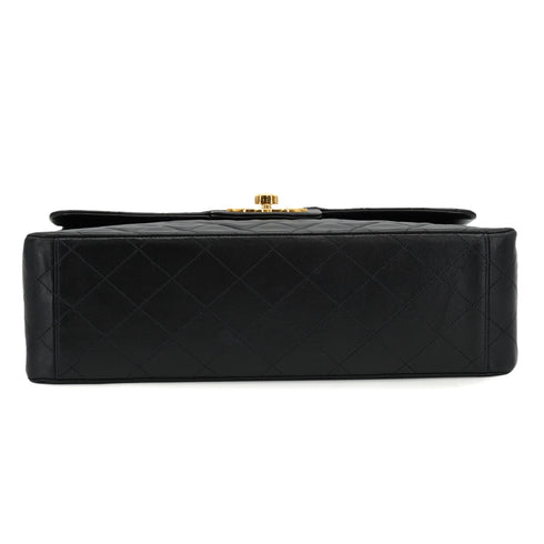 VINTAGE CHANEL MAXI MATELASSE 34 CHAIN SHOULDER BAG BLACK LAMB SKIN GOLD HARDWARE 90333719