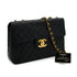 VINTAGE CHANEL MAXI MATELASSE 34 CHAIN SHOULDER BAG BLACK LAMB SKIN GOLD HARDWARE 90335308