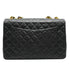 VINTAGE CHANEL MAXI MATELASSE 34 CHAIN SHOULDER BAG BLACK LAMB SKIN GOLD HARDWARE 90335487