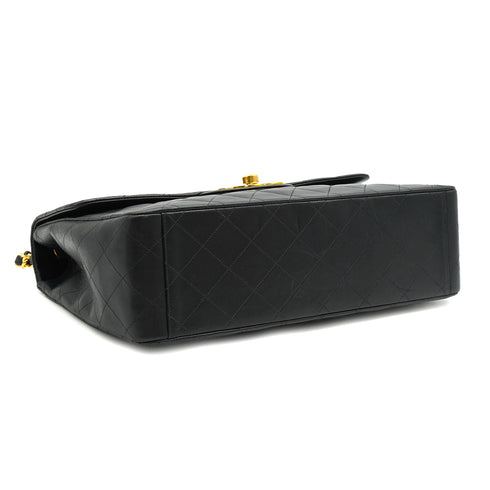 VINTAGE CHANEL MAXI MATELASSE 34 CHAIN SHOULDER BAG BLACK LAMB SKIN GOLD HARDWARE 90335487