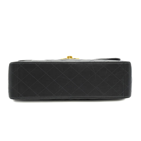 VINTAGE CHANEL MAXI MATELASSE 34 CHAIN SHOULDER BAG BLACK LAMB SKIN GOLD HARDWARE 90335487