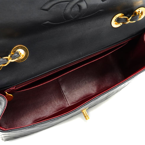 VINTAGE CHANEL MAXI MATELASSE 34 CHAIN SHOULDER BAG BLACK LAMB SKIN GOLD HARDWARE 90335599