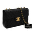 VINTAGE CHANEL MAXI MATELASSE 34 CHAIN SHOULDER BAG BLACK LAMB SKIN GOLD HARDWARE 90339153