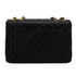 VINTAGE CHANEL MAXI MATELASSE 34 CHAIN SHOULDER BAG BLACK LAMB SKIN GOLD HARDWARE 90339153