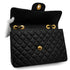VINTAGE CHANEL MAXI MATELASSE 34 CHAIN SHOULDER BAG BLACK LAMB SKIN GOLD HARDWARE 90339153