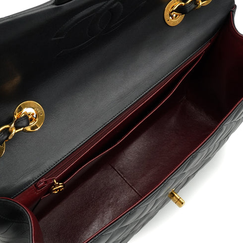 VINTAGE CHANEL MAXI MATELASSE 34 CHAIN SHOULDER BAG BLACK LAMB SKIN GOLD HARDWARE 90339153