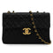 VINTAGE CHANEL MAXI MATELASSE 34 CHAIN SHOULDER BAG BLACK LAMB SKIN GOLD HARDWARE 90339164