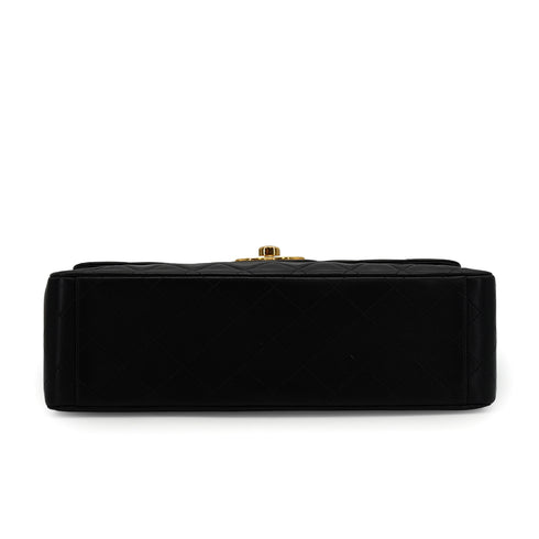 VINTAGE CHANEL MAXI MATELASSE 34 CHAIN SHOULDER BAG BLACK LAMB SKIN GOLD HARDWARE 90339164