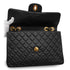 VINTAGE CHANEL MAXI MATELASSE 34 CHAIN SHOULDER BAG BLACK LAMB SKIN GOLD HARDWARE 90339164