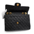 VINTAGE CHANEL MAXI MATELASSE 34 CHAIN SHOULDER BAG BLACK LAMB SKIN GOLD HARDWARE 90340137