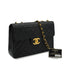 VINTAGE CHANEL MAXI MATELASSE 34 CHAIN SHOULDER BAG BLACK LAMB SKIN GOLD HARDWARE 90340140