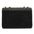 VINTAGE CHANEL MAXI MATELASSE 34 CHAIN SHOULDER BAG BLACK LAMB SKIN GOLD HARDWARE 90340140