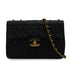VINTAGE CHANEL MAXI MATELASSE 34 CHAIN SHOULDER BAG BLACK LAMB SKIN GOLD HARDWARE 90340504