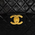 VINTAGE CHANEL MAXI MATELASSE 34 CHAIN SHOULDER BAG BLACK LAMB SKIN GOLD HARDWARE 90340504
