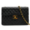 VINTAGE CHANEL MAXI MATELASSE 34 CHAIN SHOULDER BAG BLACK LAMB SKIN GOLD HARDWARE 90343417