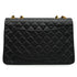 VINTAGE CHANEL MAXI MATELASSE 34 CHAIN SHOULDER BAG BLACK LAMB SKIN GOLD HARDWARE 90343417