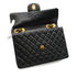 VINTAGE CHANEL MAXI MATELASSE 34 CHAIN SHOULDER BAG BLACK LAMB SKIN GOLD HARDWARE 90343417