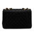 VINTAGE CHANEL MAXI MATELASSE 34 CHAIN SHOULDER BAG BLACK LAMB SKIN GOLD HARDWARE 90344383