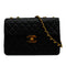 VINTAGE CHANEL MAXI MATELASSE 34 CHAIN SHOULDER BAG BLACK LAMB SKIN GOLD HARDWARE 90346666