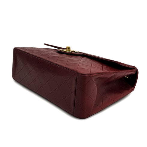 VINTAGE CHANEL MAXI MATELASSE 34 CHAIN SHOULDER BAG BORDEAUX LAMB SKIN GOLD HARDWARE 90318629
