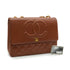 VINTAGE CHANEL MAXI MATELASSE 34 CHAIN SHOULDER BAG BROWN LAMB SKIN GOLD HARDWARE 90337280