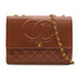VINTAGE CHANEL MAXI MATELASSE 34 CHAIN SHOULDER BAG BROWN LAMB SKIN GOLD HARDWARE 90337280