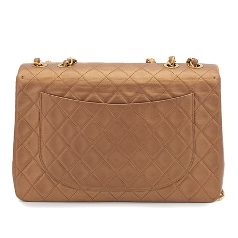 VINTAGE CHANEL MAXI MATELASSE 34 CHAIN SHOULDER BAG GOLD LAMB SKIN GOLD HARDWARE 90323205
