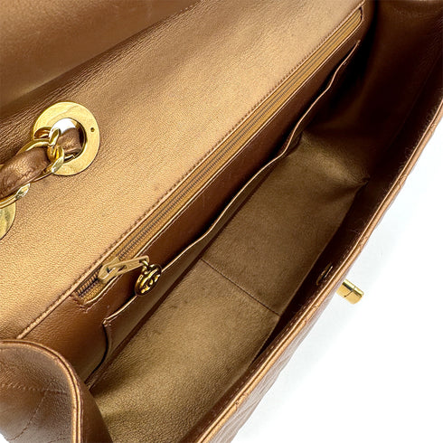 VINTAGE CHANEL MAXI MATELASSE 34 CHAIN SHOULDER BAG GOLD LAMB SKIN GOLD HARDWARE 90323205