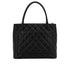 VINTAGE CHANEL MEDALLION MATELLASSE TOTE BAG BLACK CAVIAR SKIN SILVER HARDWARE 90350418