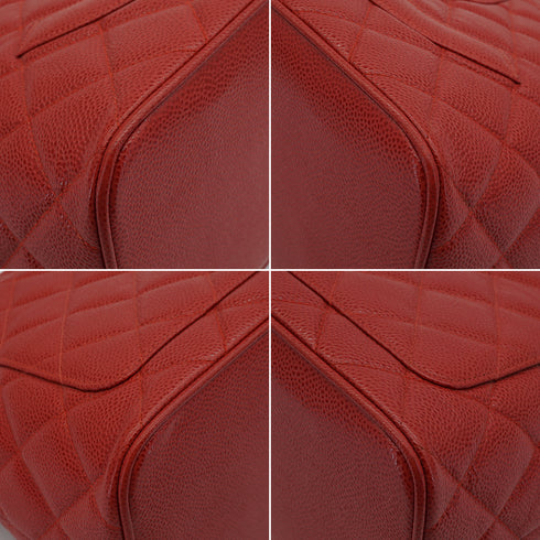 VINTAGE CHANEL MEDALLION MATELLASSE TOTE BAG RED CAVIAR SKIN GOLD HARDWARE 90346658