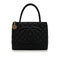 VINTAGE CHANEL MEDALLION TOTE BAG BLACK CAVIAR SKIN GOLD HARDWARE 90343960