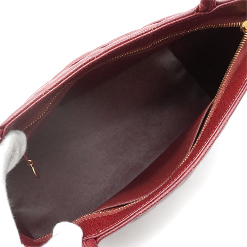 VINTAGE CHANEL MEDALLION TOTE BAG BORDEAUX CAVIAR SKIN GOLD HARDWARE 90344386