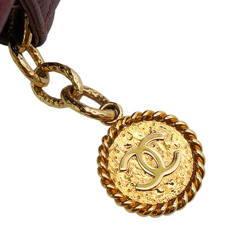 VINTAGE CHANEL MEDALLION TOTE BAG BORDEAUX CAVIAR SKIN GOLD HARDWARE 90344386