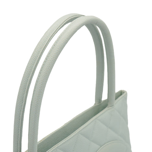 VINTAGE CHANEL MEDALLION TOTE BAG LIGHT BLUE CAVIAR SKIN 90335496