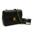 VINTAGE CHANEL MINI CHAIN SHOULDER BAG BLACK LAMB SKIN GOLD HARDWARE 90338885