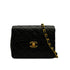 VINTAGE CHANEL MINI CHAIN SHOULDER BAG BLACK LAMB SKIN GOLD HARDWARE 90338885