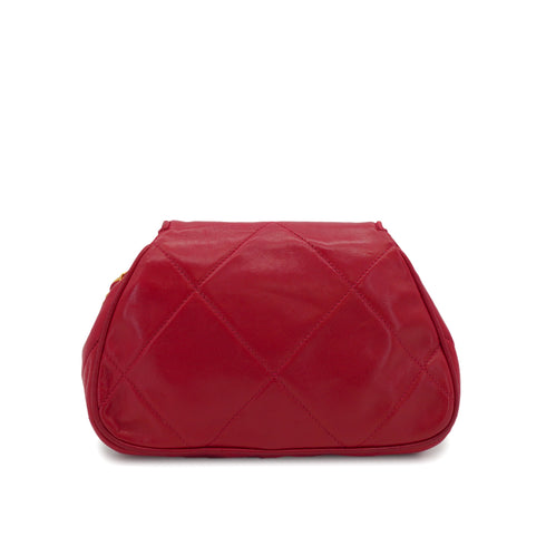 VINTAGE CHANEL MINI COCOMARK MATERASSE CHAIN SHOULDER BAG RED LAMB SKIN GOLD HARDWARE 90341913