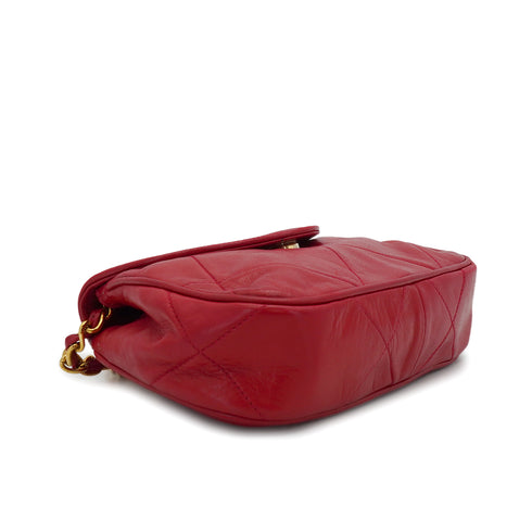 VINTAGE CHANEL MINI COCOMARK MATERASSE CHAIN SHOULDER BAG RED LAMB SKIN GOLD HARDWARE 90341913