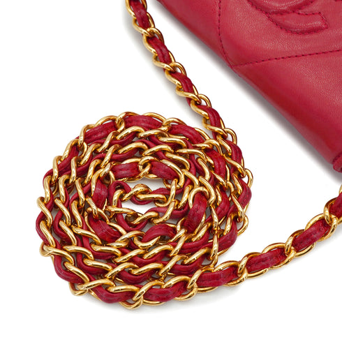 VINTAGE CHANEL MINI COCOMARK MATERASSE CHAIN SHOULDER BAG RED LAMB SKIN GOLD HARDWARE 90341913