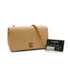 VINTAGE CHANEL FULL FLAP CHAIN SHUOLDER BAG BEIGE LAMB SKIN GOLD HARDWARE 90341848