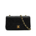 VINTAGE CHANEL MINI FULL FLAP CHAIN SHUOLDER BAG BLACK LAMB SKIN GOLD HARDWARE 90339942