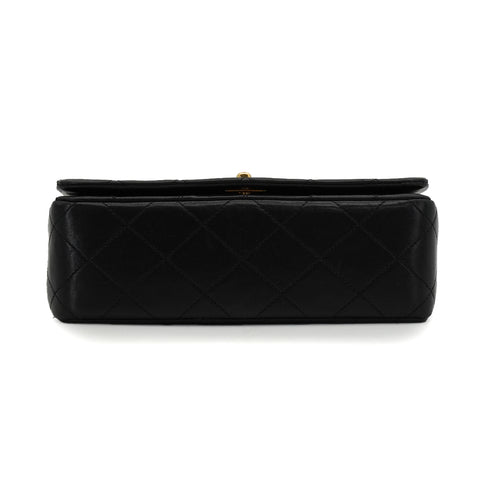 VINTAGE CHANEL MINI FULL FLAP CHAIN SHUOLDER BAG BLACK LAMB SKIN GOLD HARDWARE 90339942