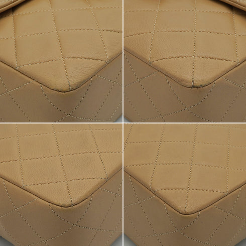 VINTAGE CHANEL MINI MATELASSE CHAIN SHOULDER BAG BEIGE LAMB SKIN GOLD HARDWARE 90335157