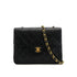 VINTAGE CHANEL MINI MATELASSE CHAIN SHOULDER BAG BLACK LAMB SKIN GOLD HARDWARE 90317885
