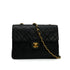 VINTAGE CHANEL MINI MATELASSE CHAIN SHOULDER BAG BLACK LAMB SKIN GOLD HARDWARE 90335135
