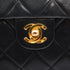 VINTAGE CHANEL MINI MATELASSE CHAIN SHOULDER BAG BLACK LAMB SKIN GOLD HARDWARE 90335135